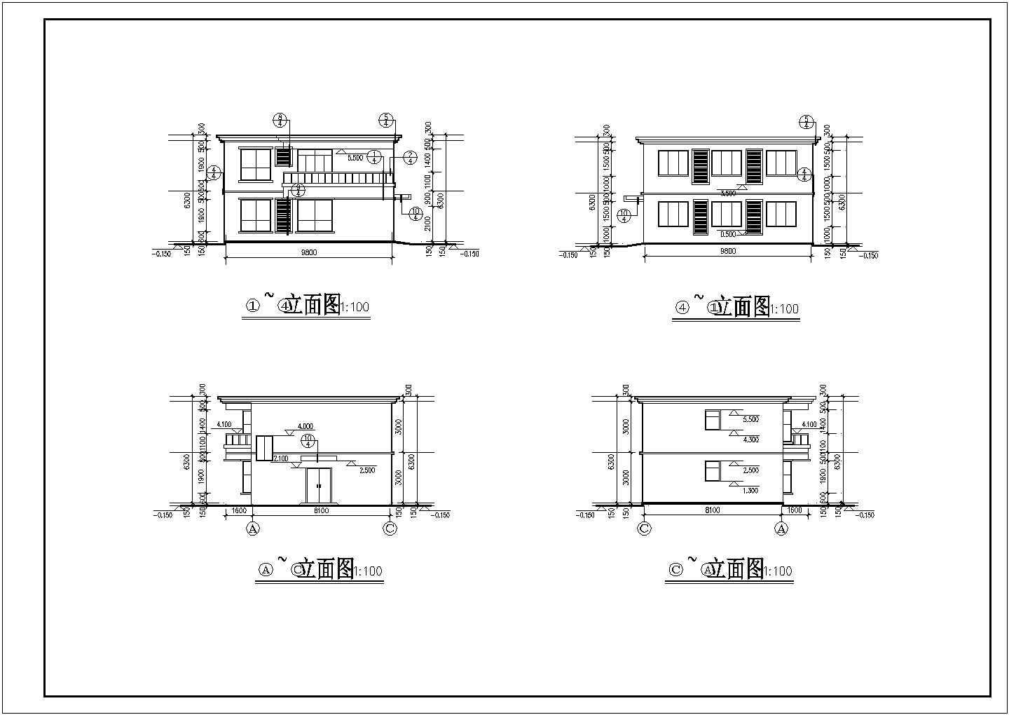 某地二层砖混结构私人房建筑设计施工图
