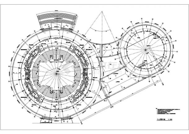 体育馆建筑平面设计施工CAD方案图-图二