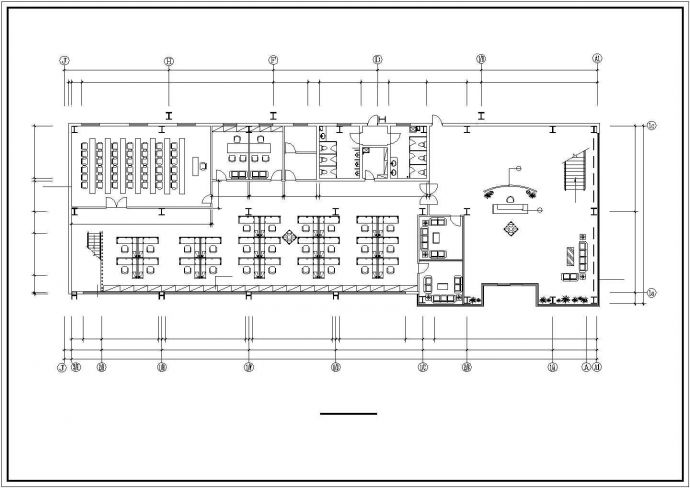 某地区多层办公楼CAD平面装修图_图1