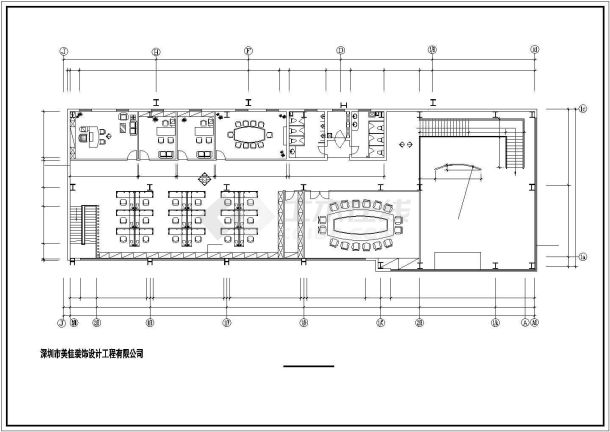 某地区多层办公楼CAD平面装修图-图二