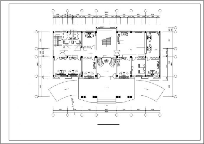 某地区高层办公楼CAD平面装修图_图1