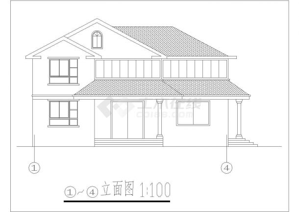 某地豪华乡村别墅详细的CAD方案及效果图-图二