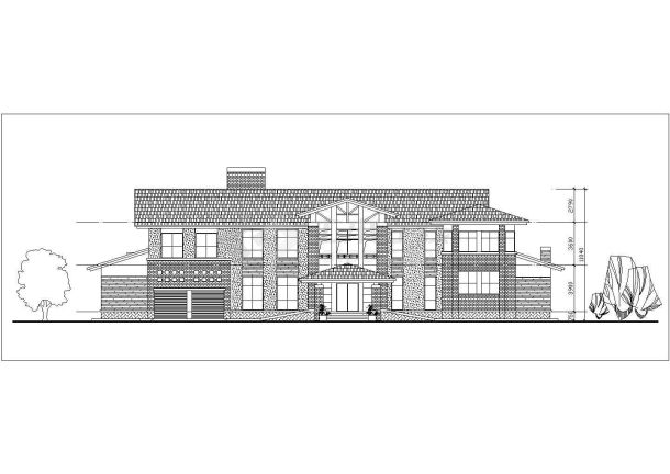 某地两层独立别墅方案设计的CAD施工图纸-图二
