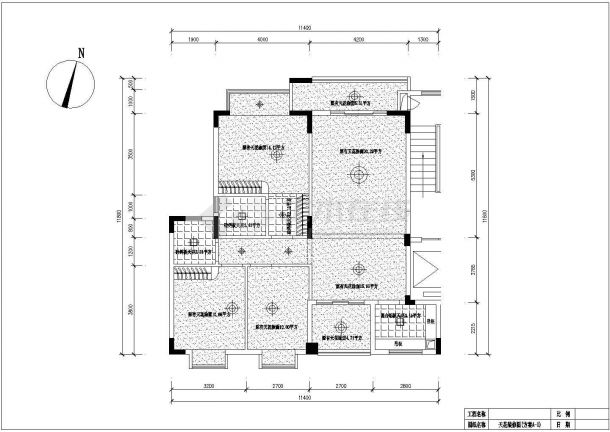 三室两厅两卫cad平面装修全套施工图-图一