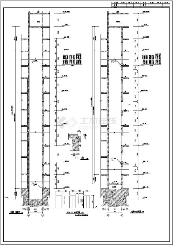某地区的电梯井设计方案CAD图纸-图一