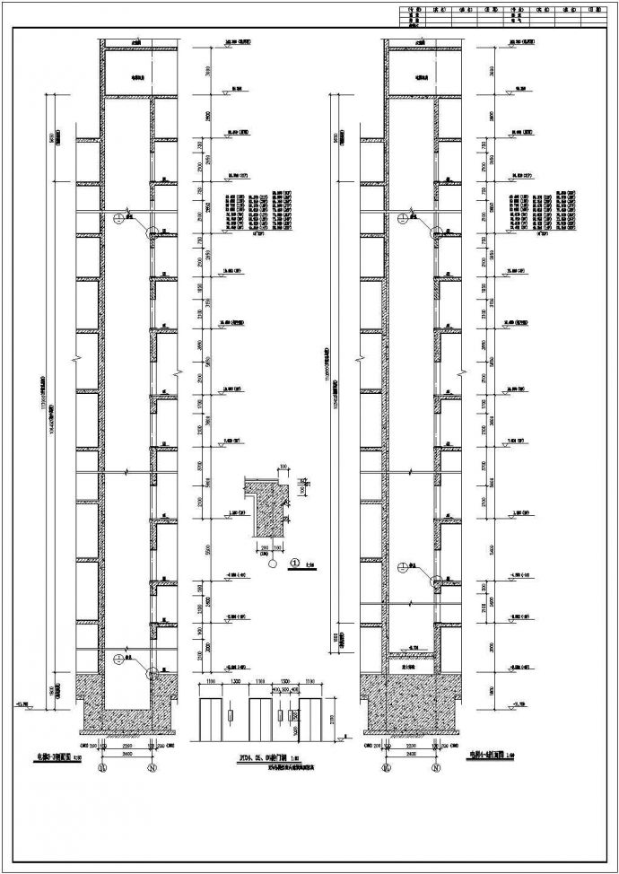 某地区的电梯井设计方案CAD图纸_图1