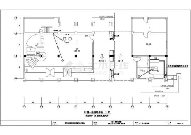 办公楼弱电系统工程全套电气设计施工CAD图纸-图一