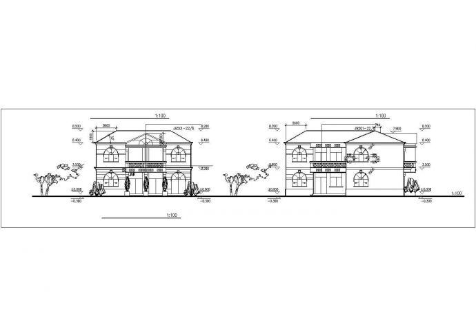 某地区两层别墅建筑设计CAD施工方案图_图1