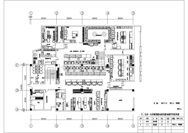 大型厨房全套电气设计施工CAD图-图一