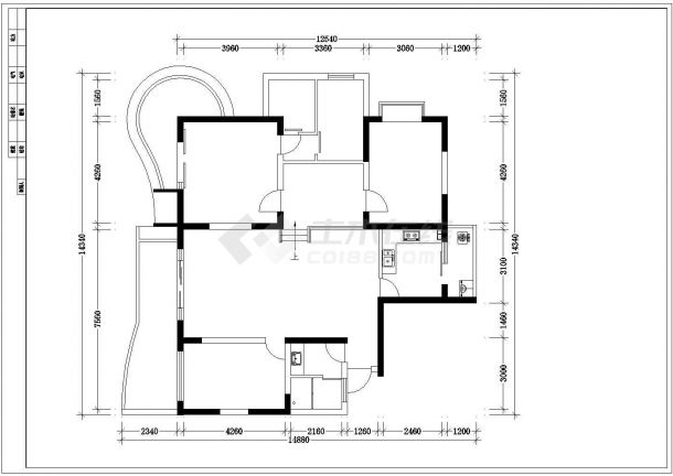 某地区多层欧式家装CAD平面建筑图-图一