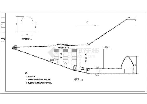 某地区古陵墓保护工程加固方案设计图纸-图二