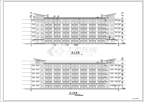 某地学校多层宿舍楼建筑方案设计图-图一