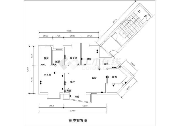 住宅家装装修设计施工图纸（共5张）-图一