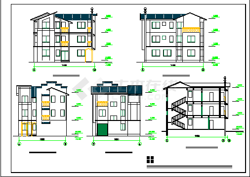 非常经典的10套别墅建筑设计CAD图纸合集-图二