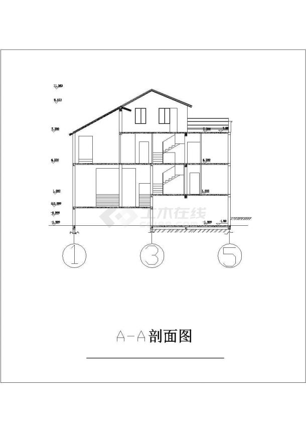 某地区私家小型别墅经典装修CAD图纸-图二
