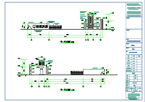 某地住宅小区单层大门建筑设计施工图_图1