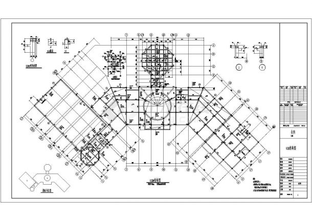 某庄园别墅区4层会所结构设计施工图-图二