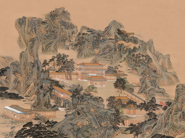 中式楼阁山水壁纸壁画 (19).jpg-图一