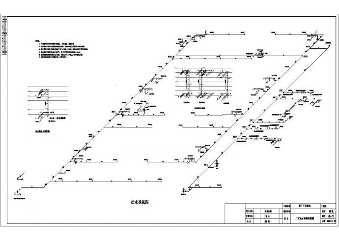 某单位一层框架结构新厂区框给排水设计方案图_图1