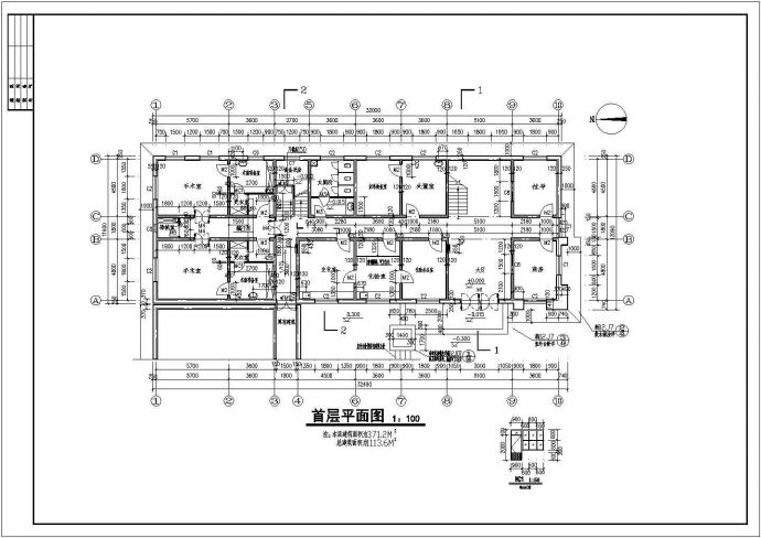 1113.6平米计划生育指导站建筑设计图_图1