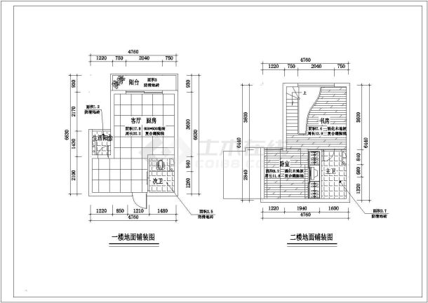 某小区小跃层家装建筑cad施工图-图二