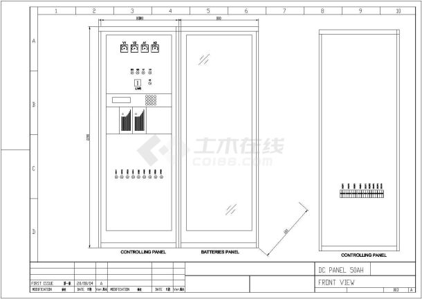 某地区电力大楼直流屏50Ah110VCAD施工图纸-图二