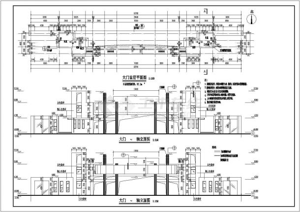 某地区的酒店大门完整的设计方案施工图-图一