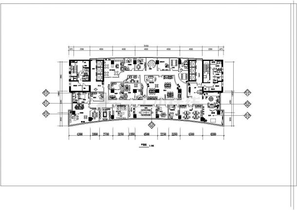  某办公空间建筑设计装修CAD总图-图一