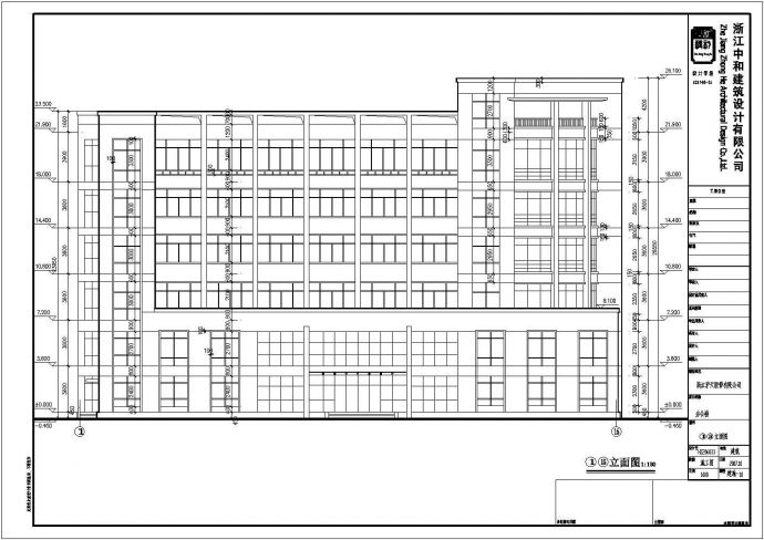 某厂区六层框架结构办公楼建筑设计施工图_图1