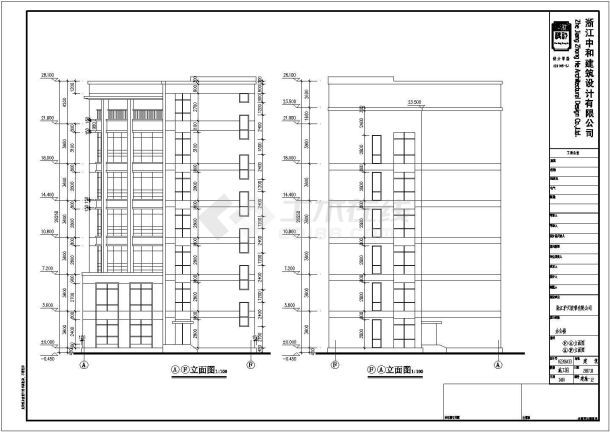 某厂区六层框架结构办公楼建筑设计施工图-图二