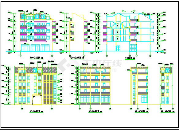 某学校四层框架结构学生公寓建筑设计施工图-图二
