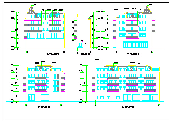 某学校四层框架结构学生公寓建筑设计施工图