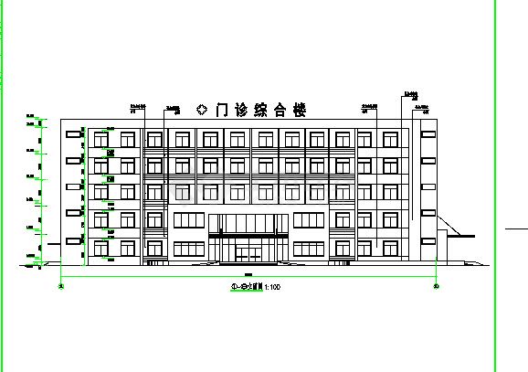 某地五层框架结构医院建筑设计施工图-图二