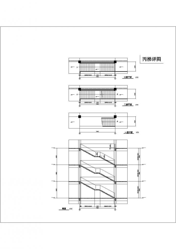 岳堤超市建筑施工方案全套CAD图纸_图1