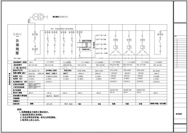 10kv配电系统全套电气设计CAD图方案-图二