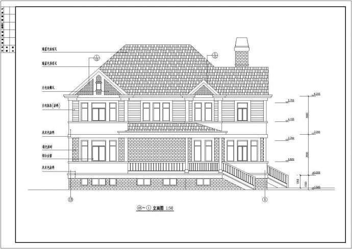 某地框架结构山地小别墅建筑设计方案图_图1