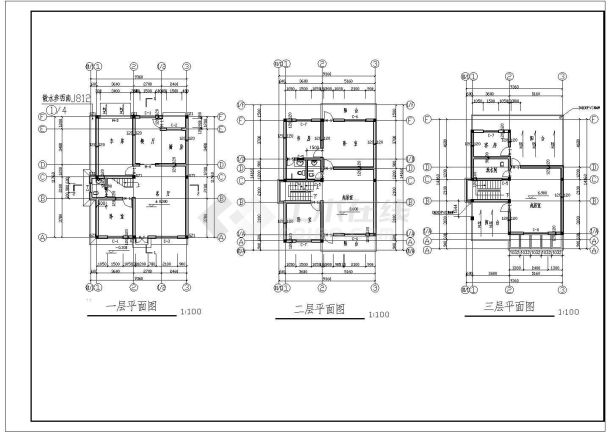 某地区某两套别墅设计cad建施图-图二