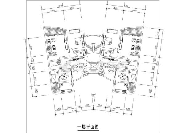 一梯两户户型大全详细完整的cad图纸-图一