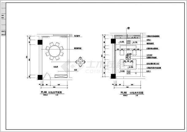 某中餐厅建筑物装修CAD设计详细施工图-图二