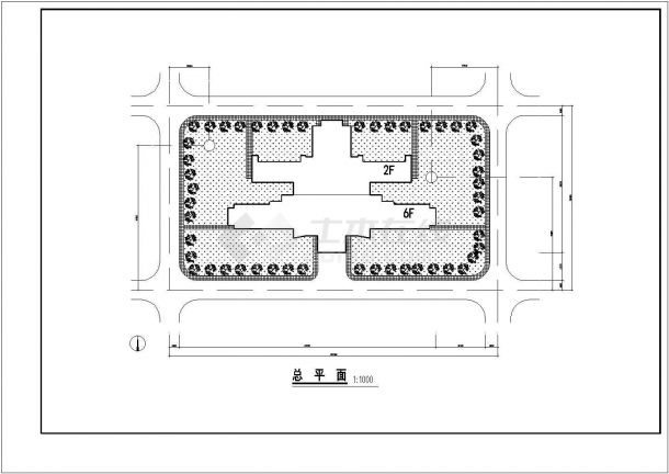 某地区大学图书馆建筑cad设计方案-图一