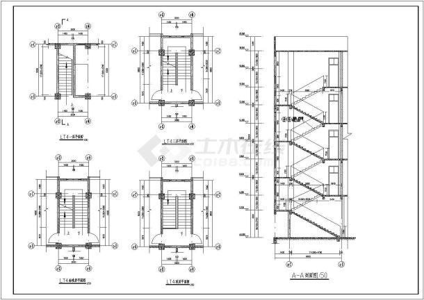 某地区大学宿舍全套建筑cad施工图-图一