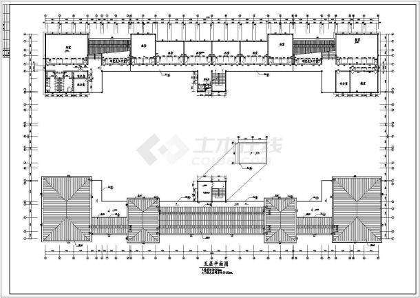 某地区工业大学艺术楼建筑cad图-图二