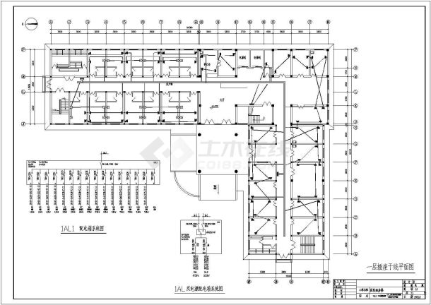 某地区病房楼主干区电气施工CAD图-图二