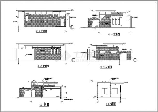 某地单层砖混结构公厕建筑及结构设计施工图-图二