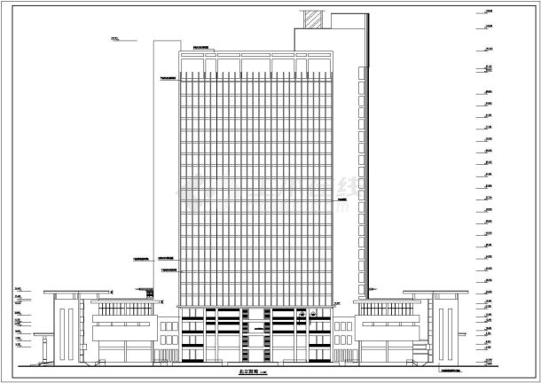 某高层办公大厦cad详细平面图纸-图二