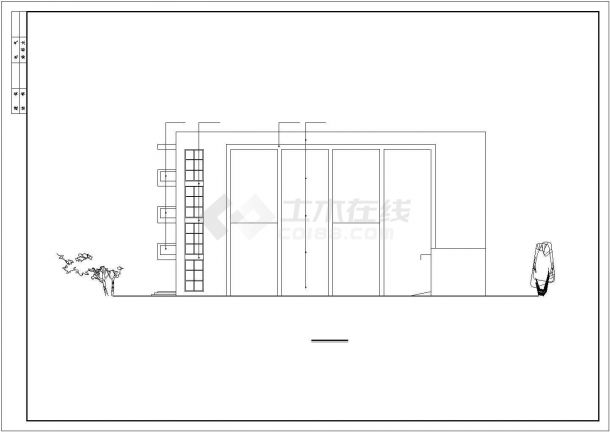 某地四层框架结构小学食堂建筑设计施工图-图一