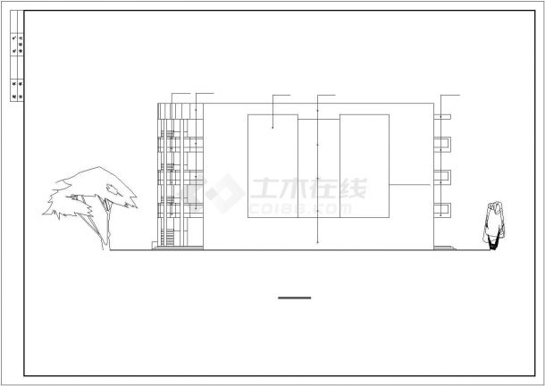 某地四层框架结构小学食堂建筑设计施工图-图二