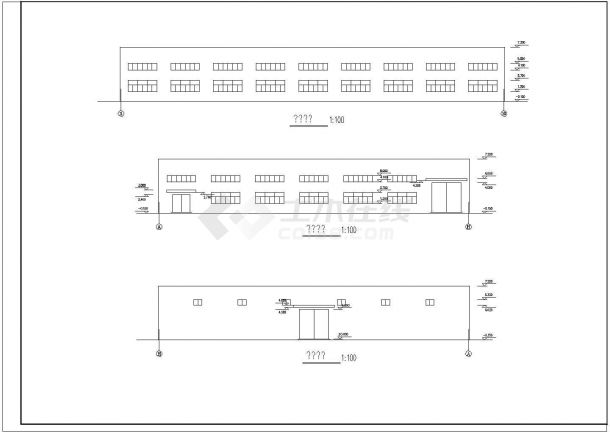 比较小型单层钢结构厂房建施图（共6张）-图一