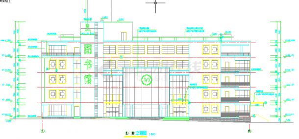 某五层图书馆方案施工图-图二