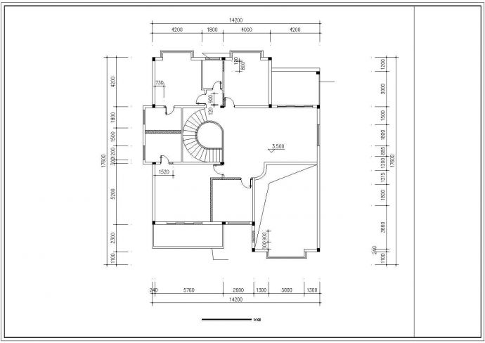 东莞某地区花园别墅中式CAD装修图_图1